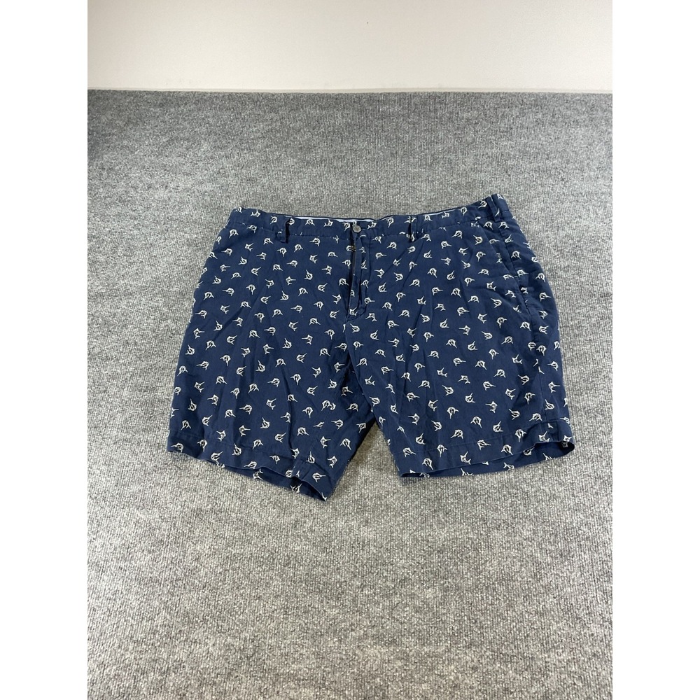 Polo Ralph Lauren Shorts 42 Navy Blue Fish Print Cotton Casual Summer Beach Prep